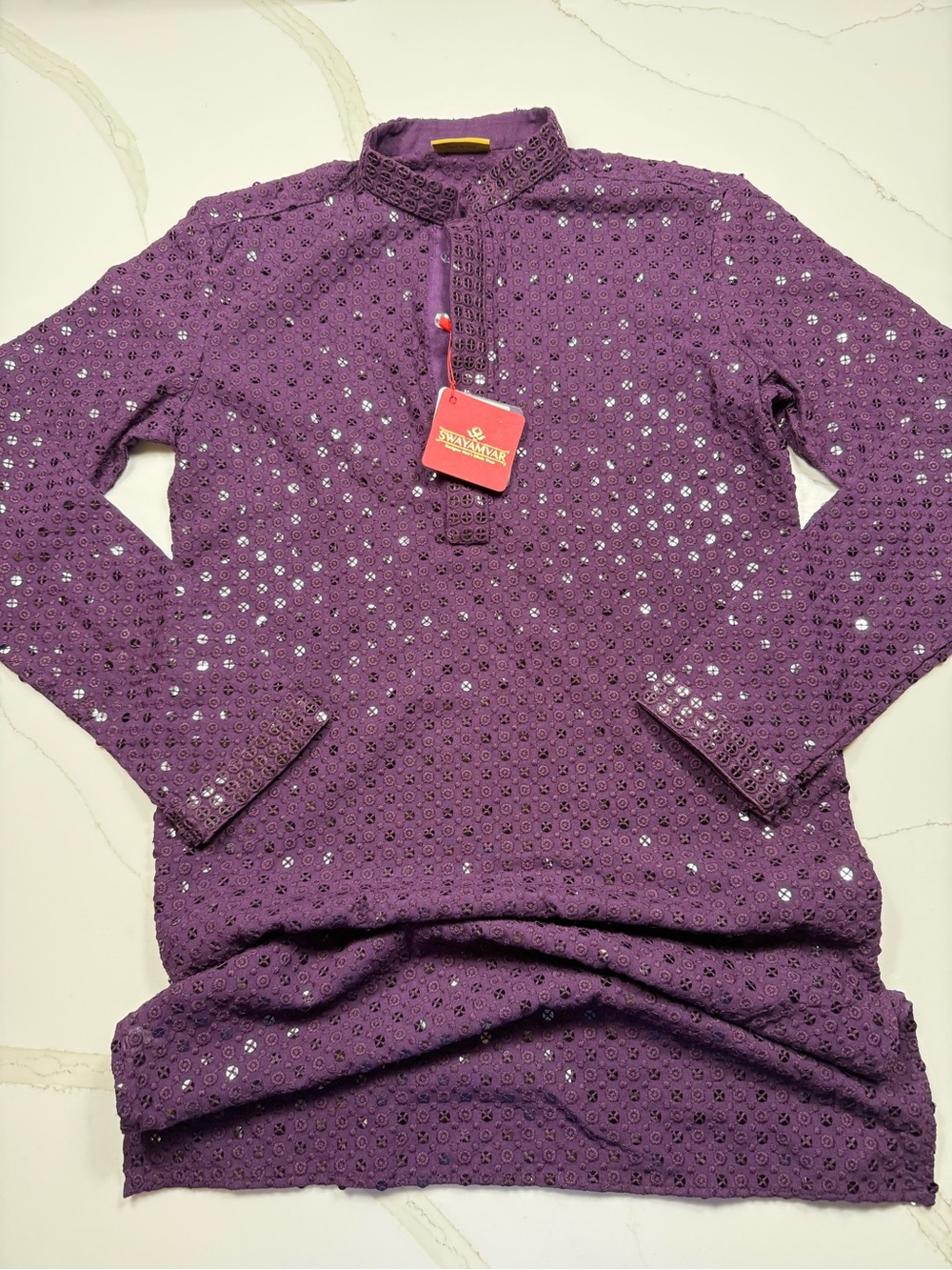 Kids Purple Sequin Kurta Dress - Brand: (unspecified)